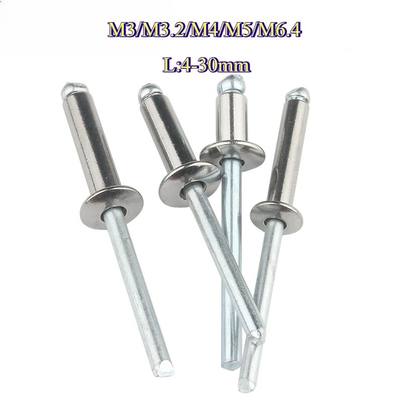 [ZQ-PH] หมุดย้ําหัวกลมกึ่งเหล็ก 304 M3/M3.2/M4/M5/M6.4