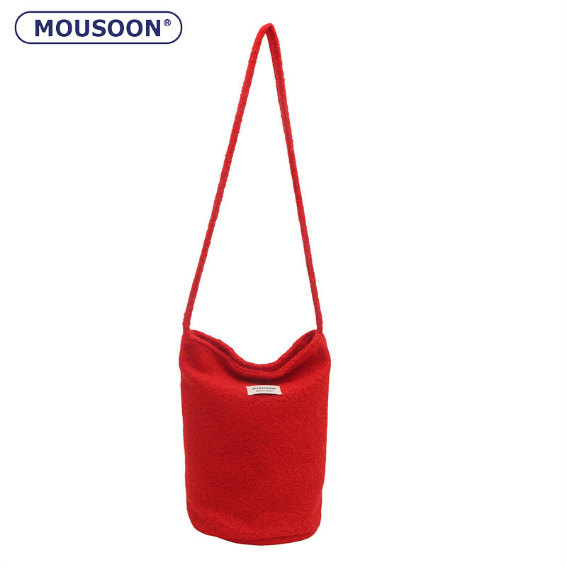 Mousoon New Niche Shoulder Messenger Bag Female Fashion Personality Trend Korean Style Shoulder Bucket Bag