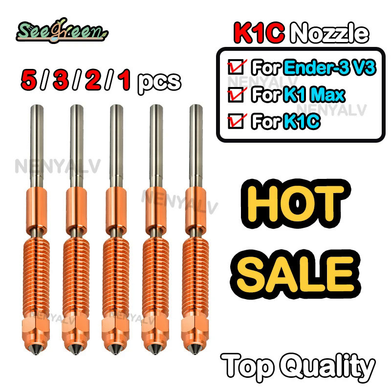 For Creality Quick-Swap Nozzle 0.2/0.4/0.6/0.8/1mm for K1 Max K1C Ender-3 V3 Hardened Steel Nozzle U