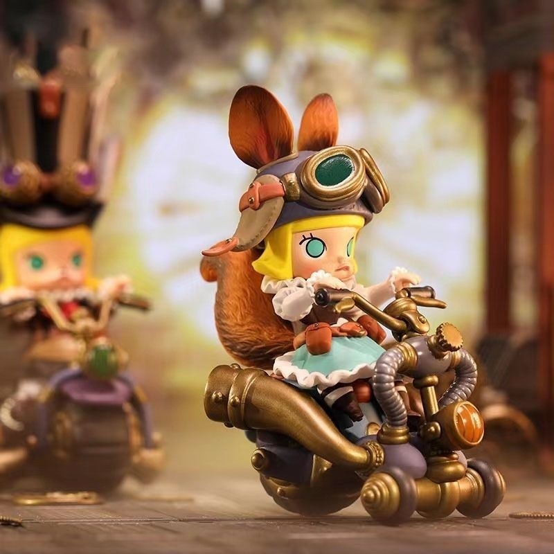 Popmart Official MOLLY Steampunk Animal Locomotive Series รูปของขวัญ