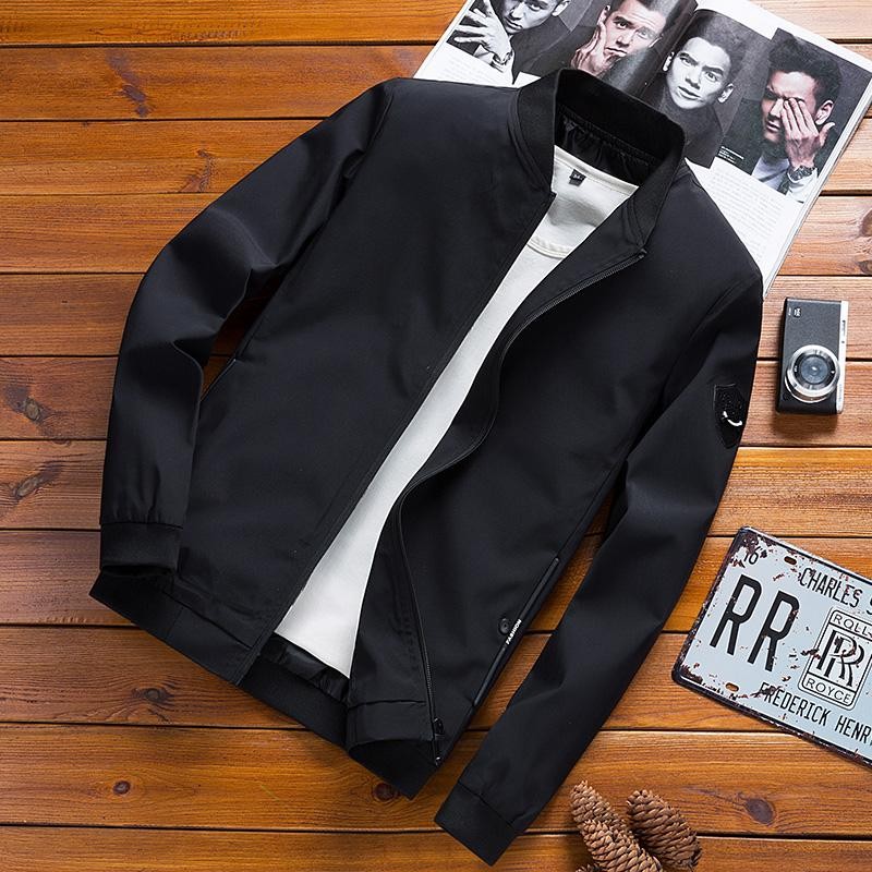 Souluck jaket Clearance ขายเสื้อแจ็คเก็ตกันลมผู้ชายคุณภาพสูงฤดูใบไม้ผลิเสื้อแจ็คเก็ตผู้ชายใหม่ Slim Casual ชุดเบสบอลเสื้อ