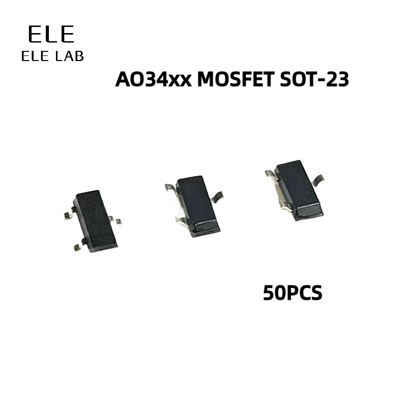 50 ชิ้นเดิม AO3400-3407 Series SOT23 MOSFET ICs AO3400 AO3401 AO3402 AO3403 AO3404 AO3405 AO3406 AO3