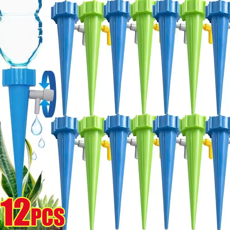 6/12 ชิ้น Self-Watering Kits - ระบบชลประทานหยดอัตโนมัติชุด - เรือนกระจกรดน้ําต้นไม้ Spike อุปกรณ์ - Controllable Water Dripper