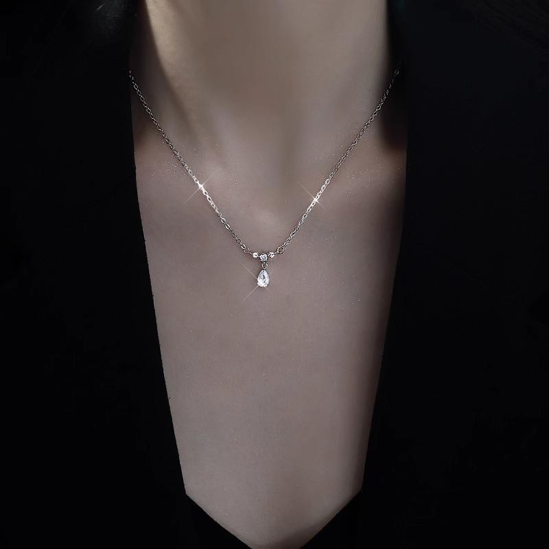 สร้อยคอแบรนด์ สร้อยคอไม่ลอกไม่ดำของแท้ สร้อยเพชรหรู สร้อยแฟชั่น สร้อยสแตนเลส สร้อยคอเท่ๆ สร้อยคอหยดน้ำผู้หญิงดีไซน์เฉพาะ - รูปที่ 2