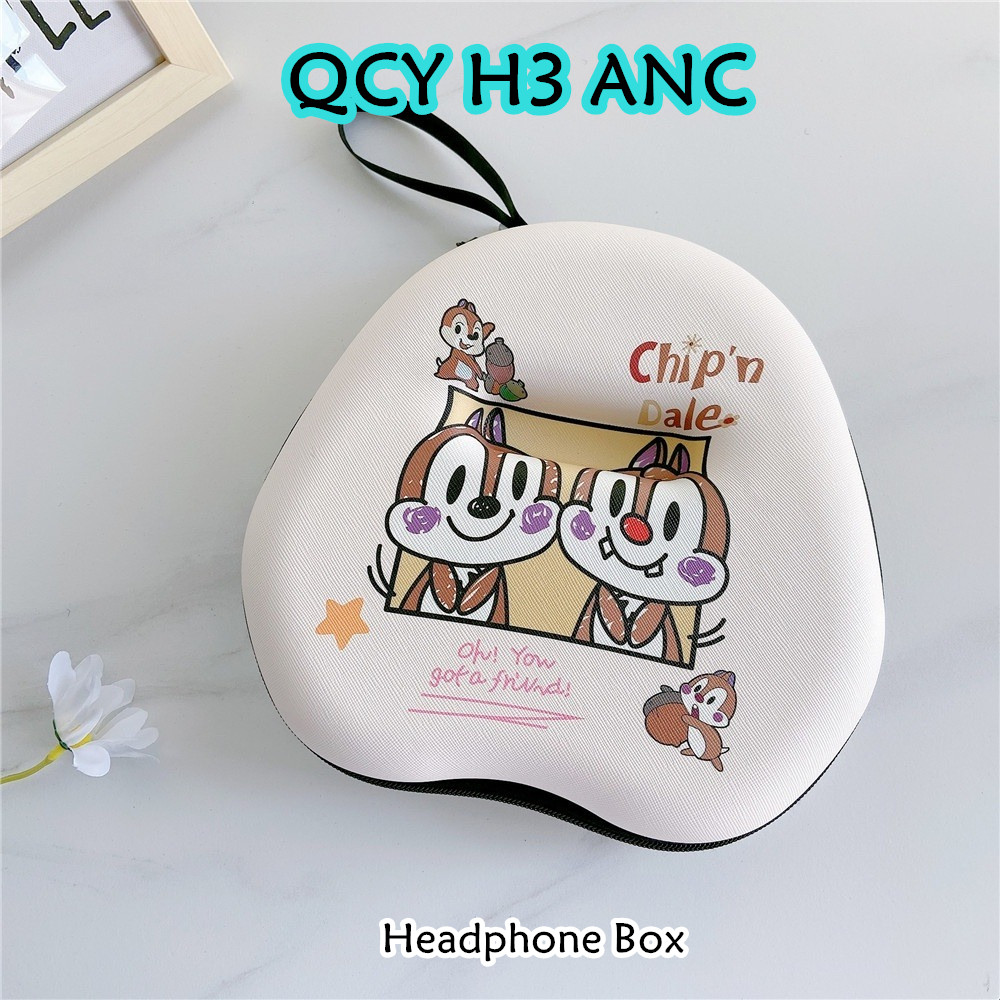 คุณภาพสูงสําหรับ QCY H3 ANC เคสหูฟังรูปแบบการ์ตูนที่น่าสนใจ Earpads กระเป๋าเก็บชุดหูฟังปลอกกล่อง