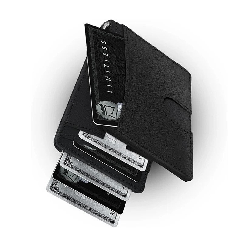 กระเป๋าสตางค์คลิปเงินสำหรับผู้ชาย Slim Minimalist Mens RFID blocking VINTAGE Card Wallet