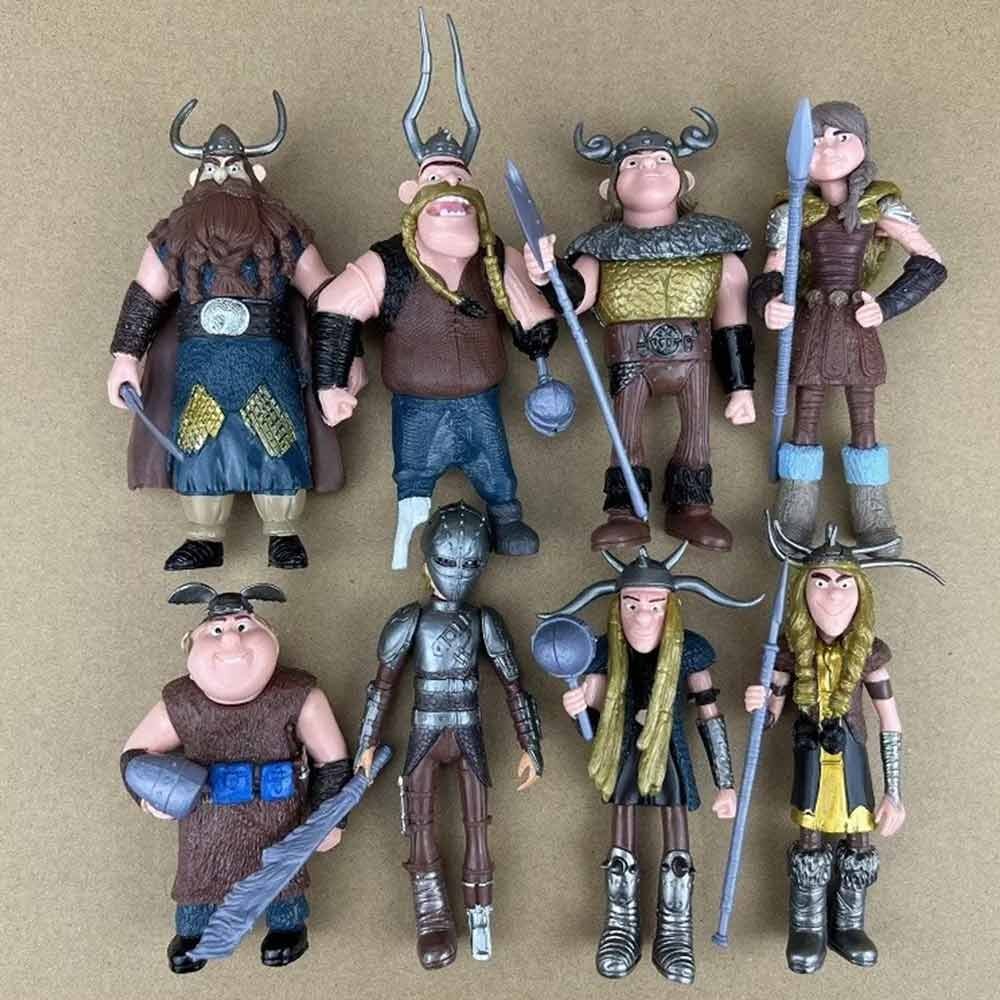 8Pcs How to Train Your Dragon Figure Hiccup Stoick Astrid Collection Toys Gifts