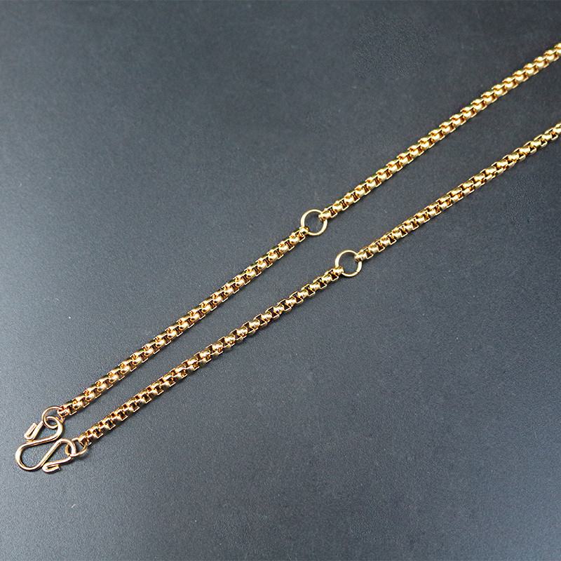 สร้อยคอจี้พระพุทธไทย S21 ไม่ซีดจาง สำหรับผู้ชายและผู้หญิง สีทอง 18/เหล็กไทเทเนียม คงสี สามพระพุทธไทย