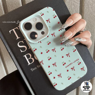 เคส For iPhone 13 เคสหนังเนื้อนิ่มสีแคนดี้ TPU เชอร์รี่น้อยน่ารัก For iPhone 11 15 14 13 12 16 Pro Max X XS XR 7 8 Plus