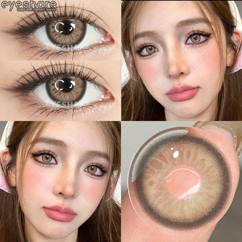 คอนแทคเลนส์สีน้ำตาลตาหวาน 1 คู่ 2 ชิ้น BOHEMIA คอนแทคเลนส์สีเทาตาโต 14.5มม ใช้ได้หนึ่งปี ส่งฟรี