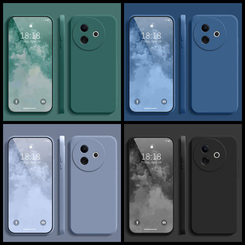 เคส Vivo Y39 5G/Y02/Y02T/Y03/Y03T/Y02S/Y100/Y15S/Y16/Y17S/Y18/Y19S/Y36/Y27 5G/Y28/Y28S 5G/Y04/Y29 สีธรรมดาเรียบง่ายเคสซิลิโคนป้องกันการตก YT