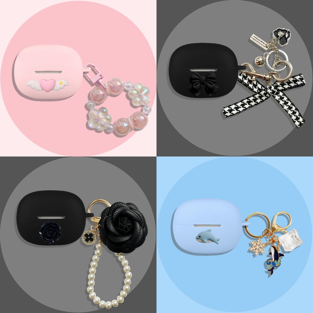 For Shokz OpenDots One (E310) Case Cartoon Metal Whale Panda Pendant Cute Keychain Shokz OpenDots On