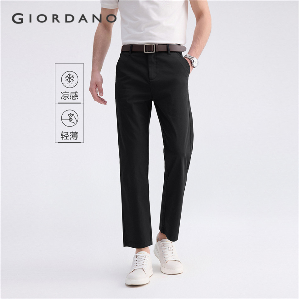 GIORDANO MEN Cool-touch mid rise ankle length pants 01125312