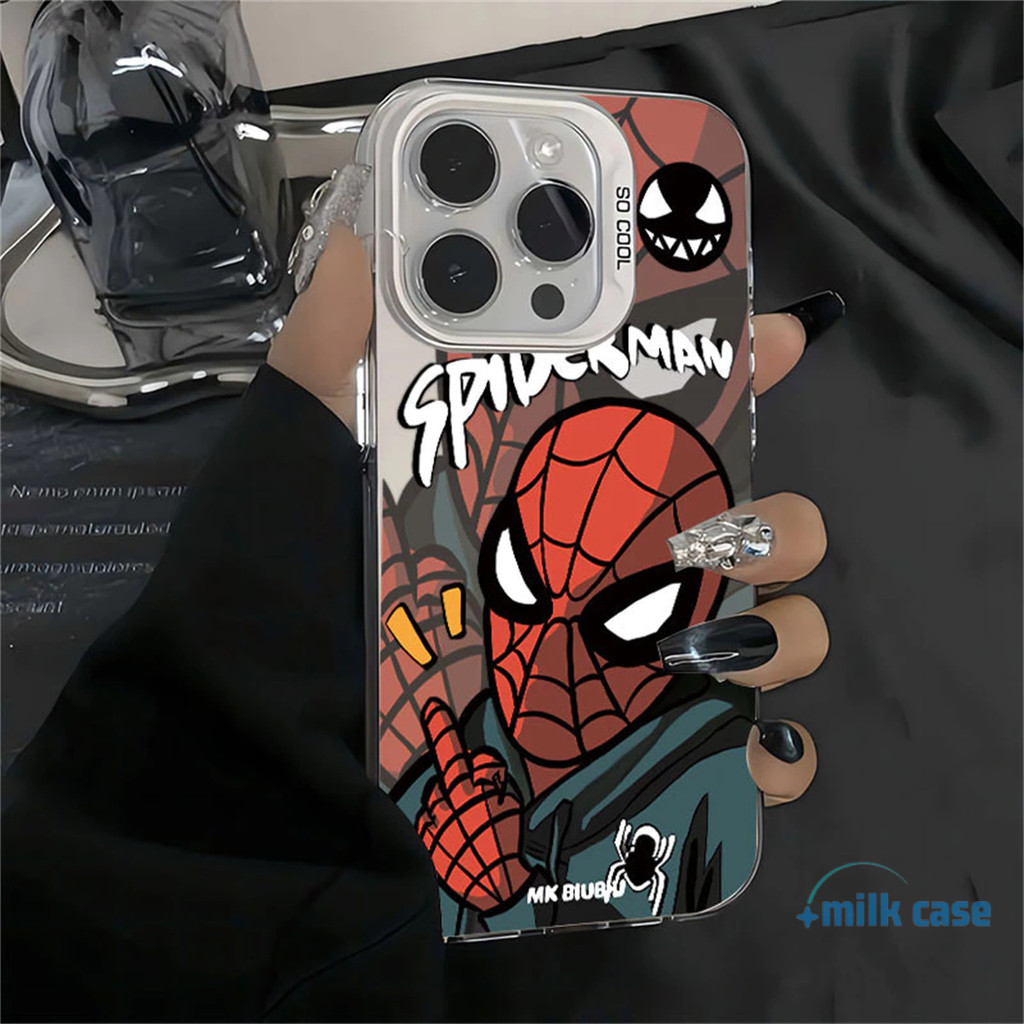 เคสไอโฟน มาร์เวล สไปเดอร์แมน สำหรับ IPhone 15 16 13 12 14 Pro Max XR XS Max 7 8 15 Plus เคส IPhone เคสไอโฟน 13 11 16 15