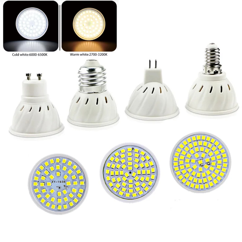 Super Bright LED สปอตไลท์ E27 GU10 MR16 E14 จุดหลอดไฟโคมไฟ 220V 2835 SMD 5W 7W 9W สําหรับบ้านในร่ม