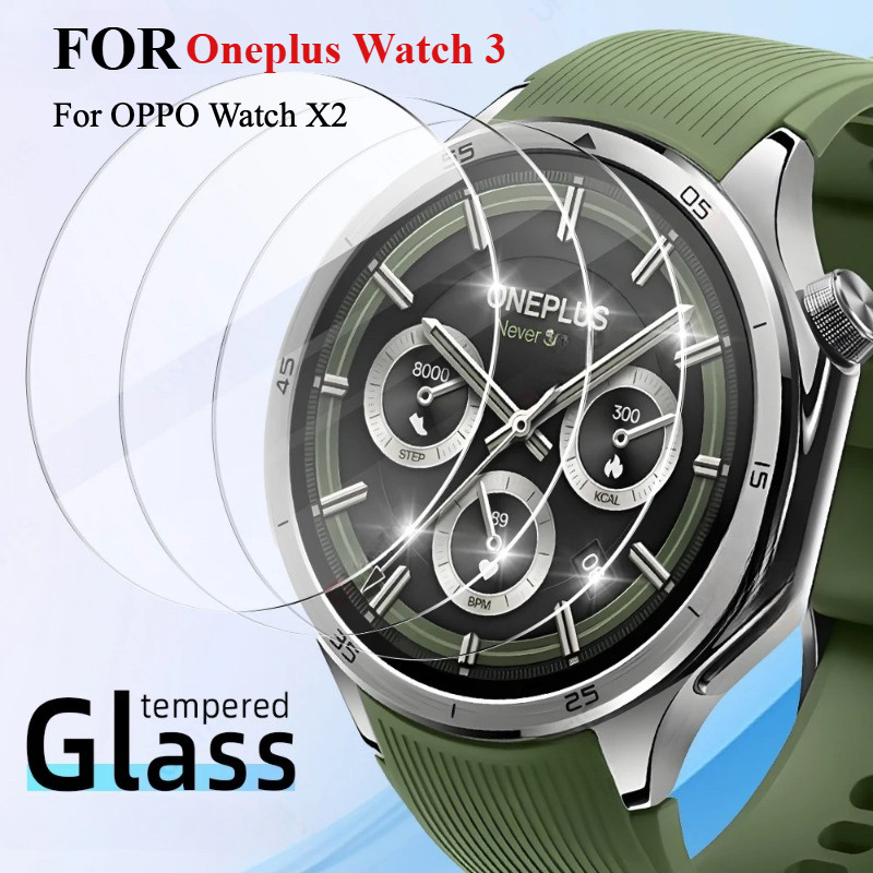 กระจกนิรภัยป้องกันหน้าจอสําหรับ OnePlus Watch 3 ฟิล์มกระจกสมาร์ทวอทช์สําหรับ OPPO Watch X2
