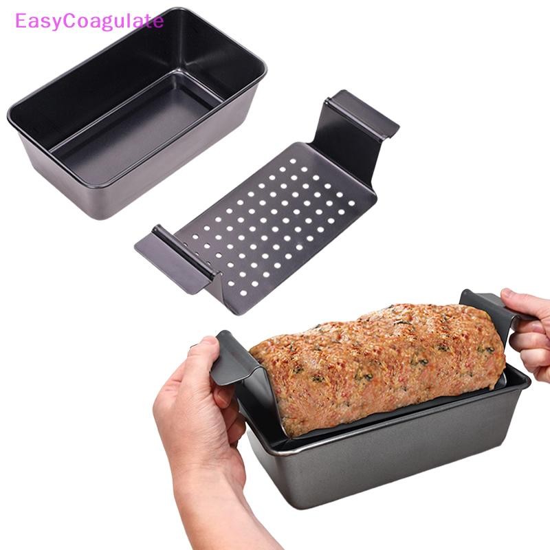 Eas Meatloaf Pan Non-Stick ขนมปังถาดอบที่ถอดออกได้ถาดท่อระบายน้ําทนความร้อนเบเกอรี่ Loaf ดีบุกอเนกประสงค์ Heavy-Duty Ate