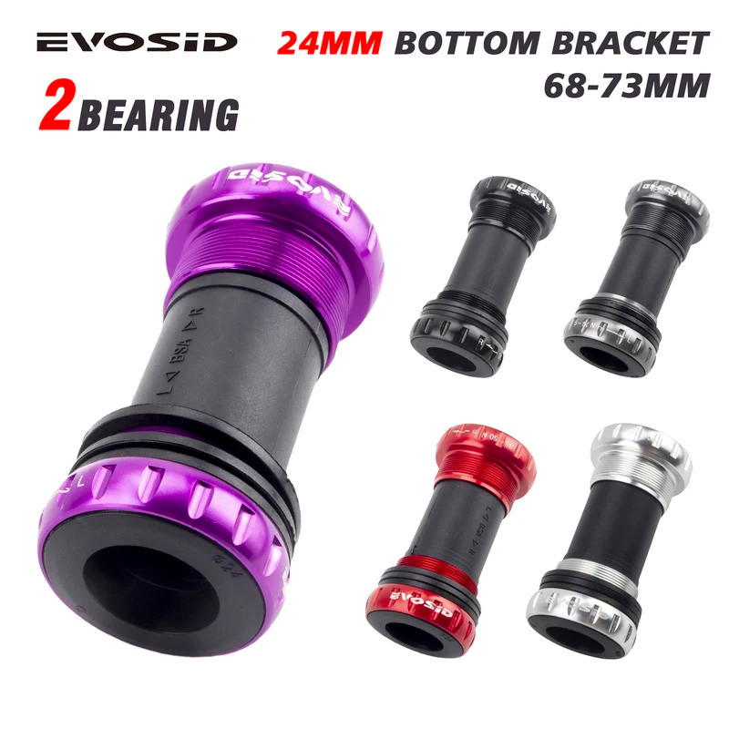 ขาจาน EVOSID BB68 BB91 BSA 24 มม. เพลากลาง MTB จักรยานถนน BB อลูมิเนียม CNC สำหรับชุดขาจาน Shimano 68 73 มม.