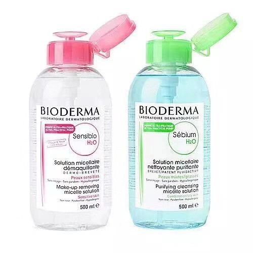 Bioderma Sensibio H2O 500ml & BiodermaSebium H2O 500ml. คลีนซิ่ง เช็ดเครื่องสำอาง สำหรับผิวแพ้ง่าย ผิวผสม-ผิวมัน-ผิวแห้ง
