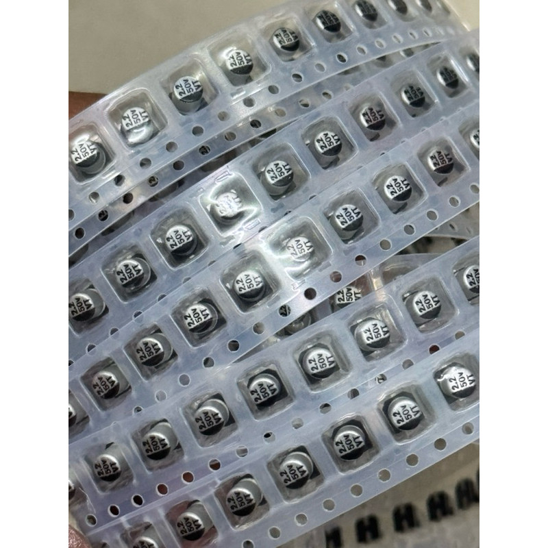 SMD 2.2uf 50V คาปาซิเตอร์ ตัวเก็บประจุ แบบมีขั้ว  ราคา5ชิ้น