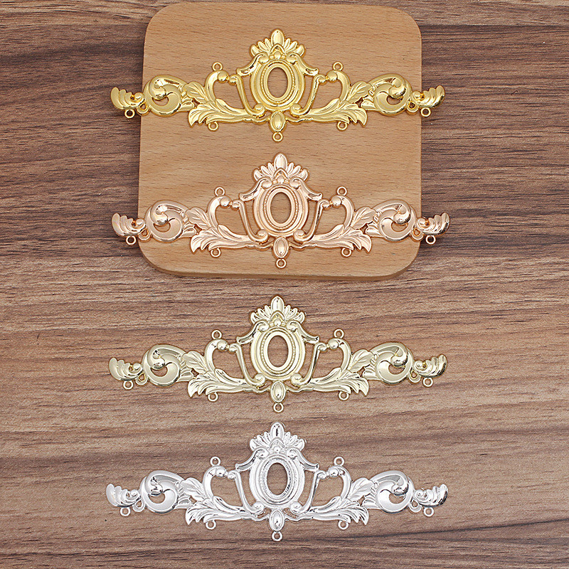 5pcs ดอกไม้ที่มีรูพรุนสามารถฝังเพชรโลหะผสมขั้วต่อ DIY มงกุฎเครื่องประดับอุปกรณ์ขายส่ง