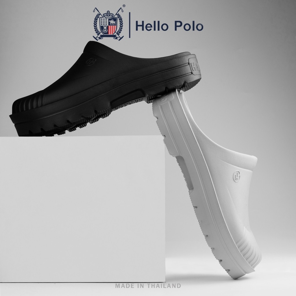 Hello Polo EVA พื้นหนา 4 CM.  รองเท้าแตะพื้นนิ่ม รองเท้าแบบสวม แฟชั่นสำหรับผู้ชาย รุ่น HP8045 กันน้ำ กันลื่น ส่งจากไทย