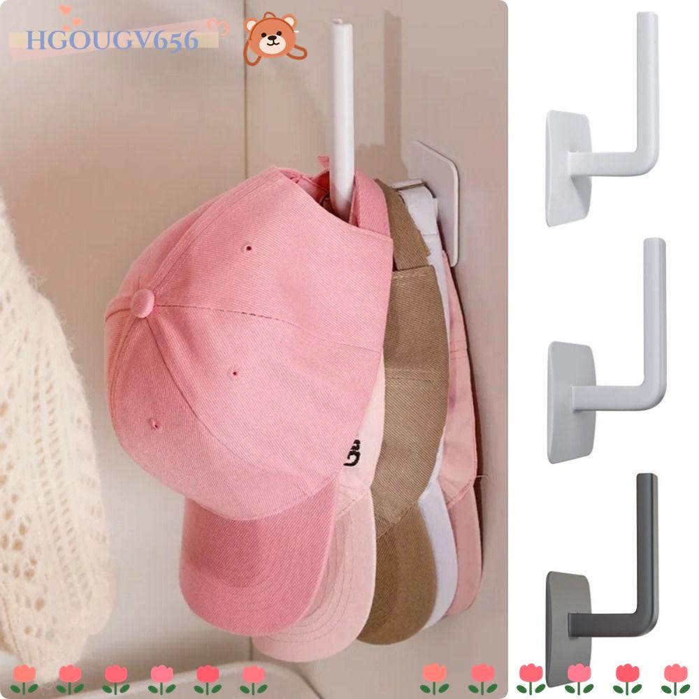 HGOUGV656 1 ชิ้นตะขอหมวก,ไม่เจาะจัดเก็บชั้นวางหมวก, ผนังห้องครัวผู้ถือกาวเบสบอลหมวกแขวนสําหรับตู้เสื้อผ้าประตู