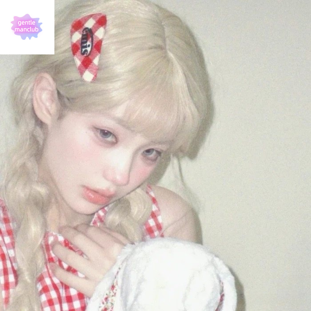 GENTLEMANCLUB กิ๊บติดผม Emis 1 คู่, เย็บปักถักร้อยตัวอักษรเกาหลี Barrettes, Creative แฟชั่นแบรนด์หวาน Casual ลายสก๊อต Hairpin นักเรียน