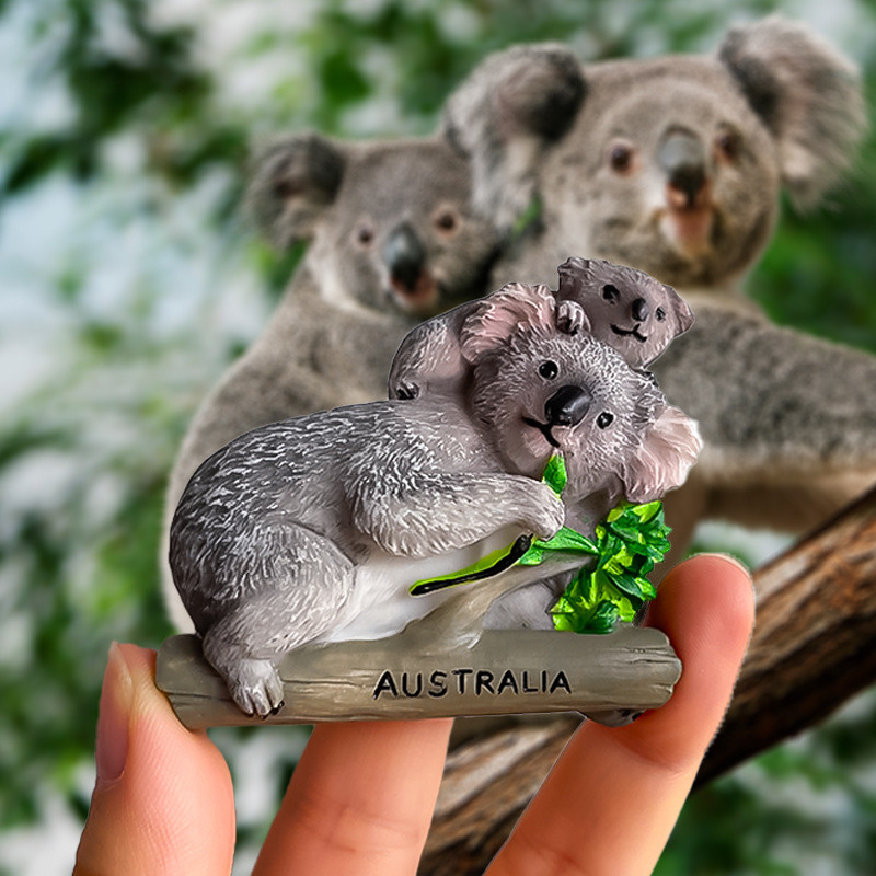 ออสเตรเลียแม่เหล็กติดตู้เย็น Koala แม่เหล็กติดตู้เย็นของที่ระลึก 3D เรซิ่นสติกเกอร์แม่เหล็กตู้เย็นตกแต่งแม่เหล็กของขวัญท่องเที่ยวไอเดีย