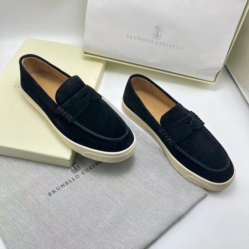 รองเท้าโลฟเฟอร์หนังแท้ Brunello Cucinelli สำหรับผู้ชาย คุณภาพเยี่ยม