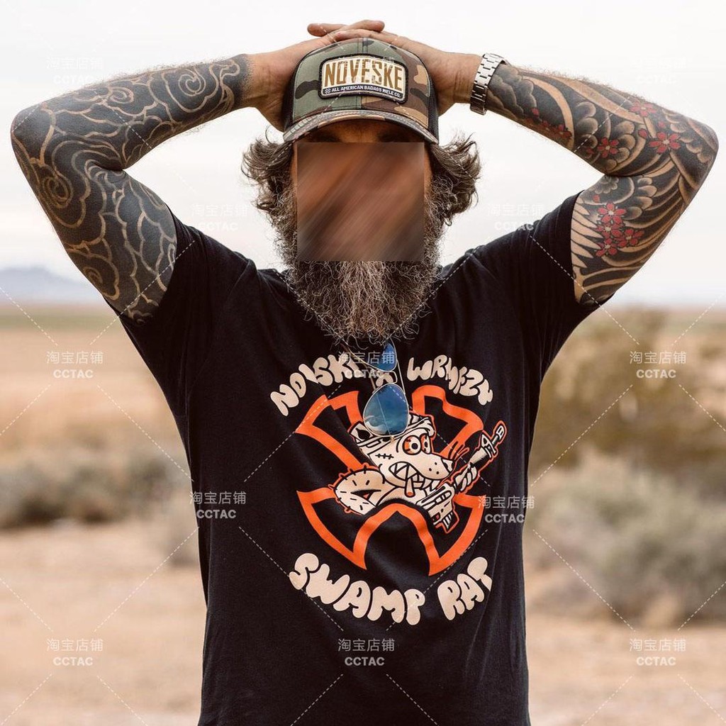 NOVESKE Memorial เสื้อยุทธวิธี Top NOVESKE เสื้อยืด 100% Cotton Mens Fitness Training แขนสั้น 0417