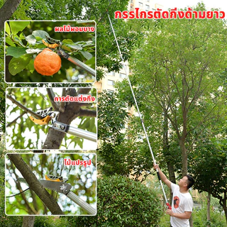 【ตัด หนีบ เลื่อยได้3in1】4M กรรไกรตัดกิ่งไม้สูง กรรไกรตัดหนีบผลไม้ด้ามยาว ด้ามสแตนเลส กรรไกรเก็บผลไม้ กรรไกรเก็บผลไม้