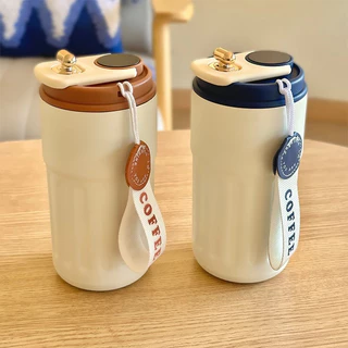 แก้วกาแฟอัจฉริยะ มีฉนวนกันความร้อน 450 มล. แสดงอุณหภูมิ LED สําหรับรถยนต์ ออฟฟิศ แบบพกพา T01246