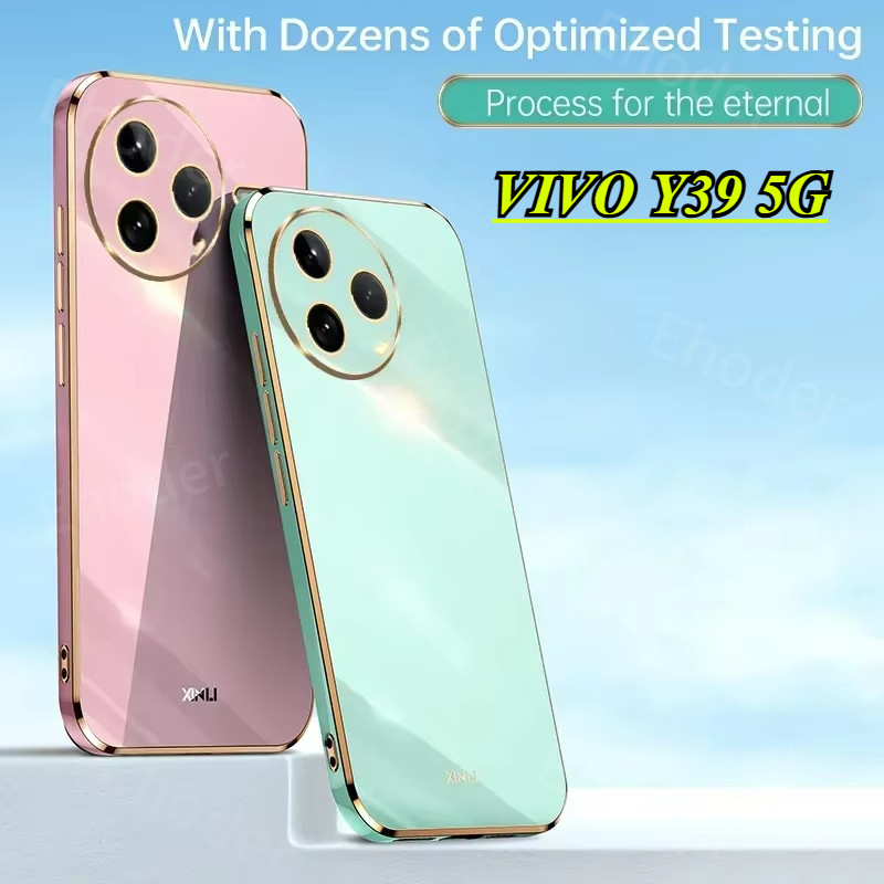 ปลอกสําหรับ VIVO Y39 5G 2025 เคสโทรศัพท์ซิลิโคนชุบ Soft Smooth Square Case สําหรับ VIVOY39 Y 39 กันก
