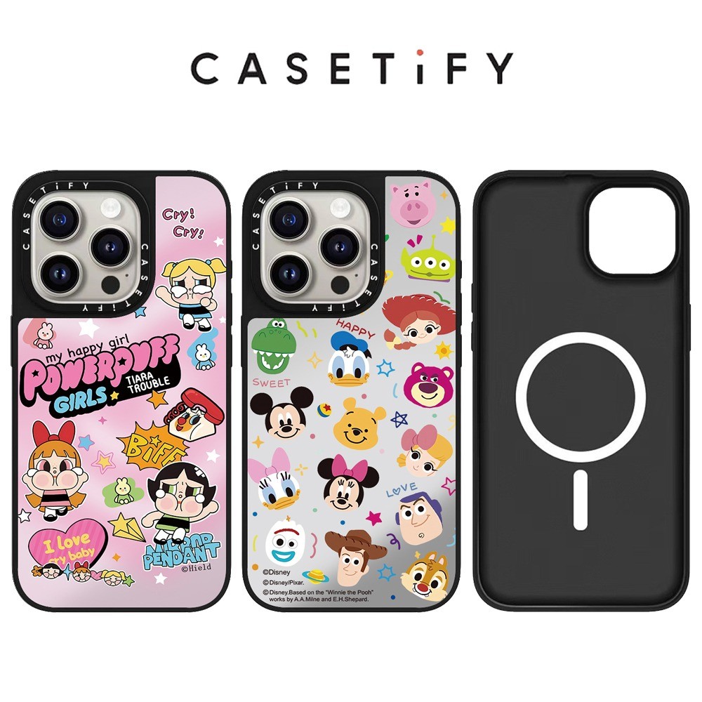 แม่เหล็กการ์ตูนอวตารกระจกเคสโทรศัพท์สําหรับ ไอโฟน 16 มือโปร สูงสุด 15 14 13 12 11 ปลอกแข็งกันกระแทก