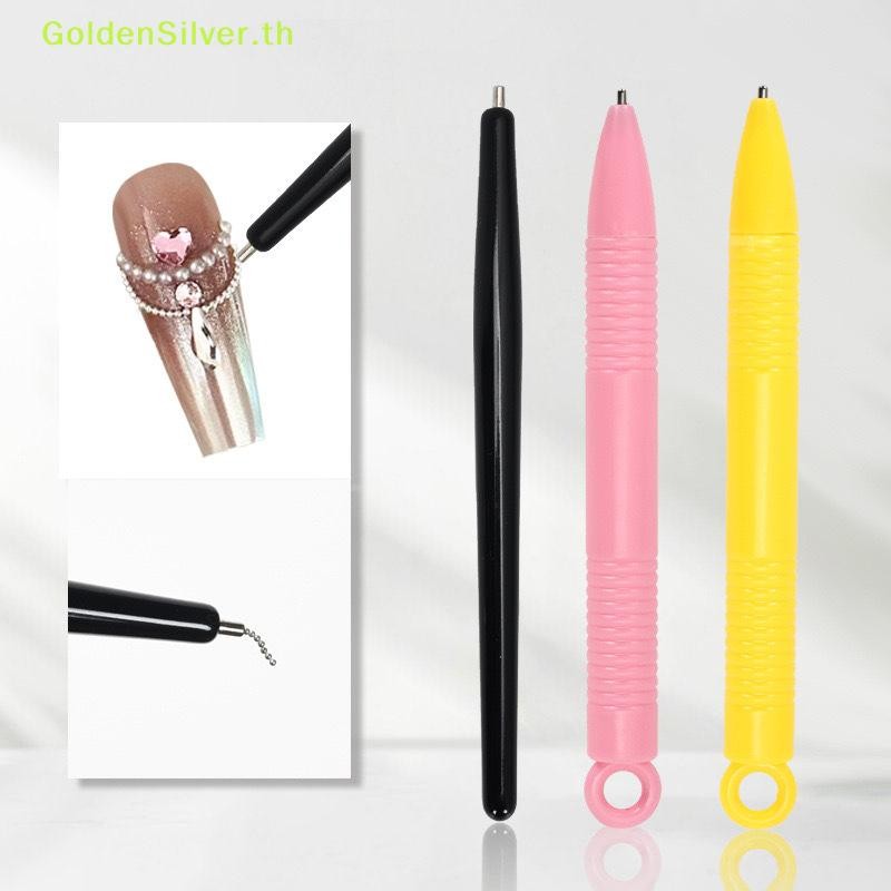 GoldenSilver 1 ชิ้นแม่เหล็ก Strong Effect เล็บ Act ปากกาเหล็กขนาดเล็กเล็บ Act ตกแต่งแม่เหล็ก Stick เครื่องมือสําหรับสตรีความงามเล็บ TH