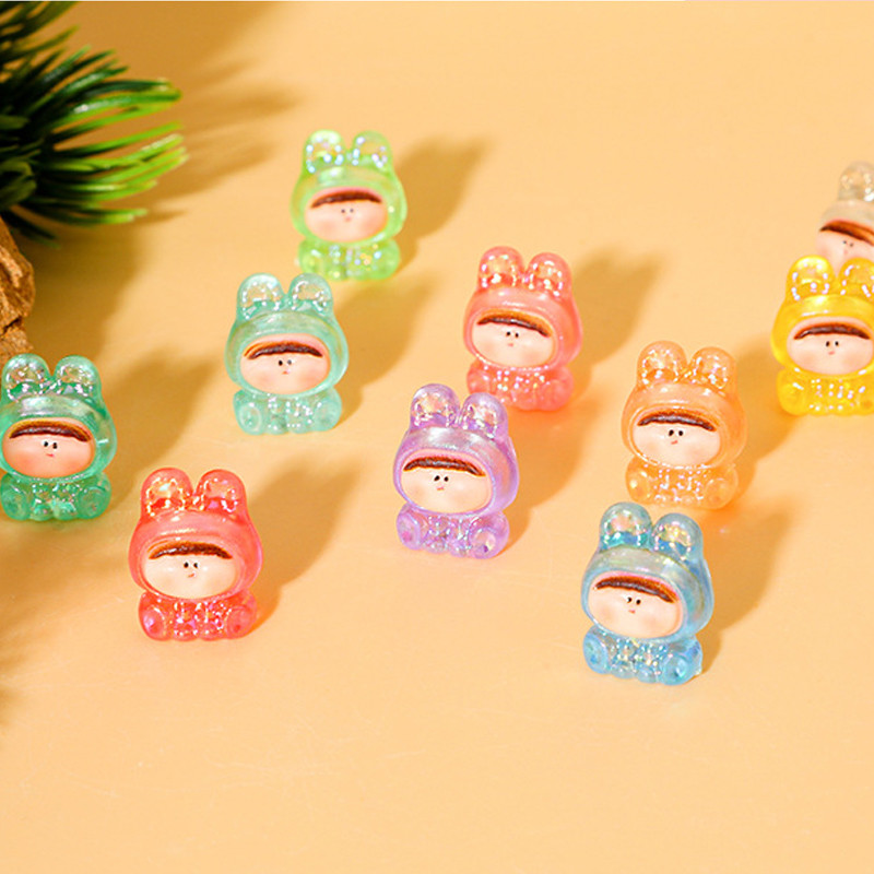 COD 1 ชิ้น Luminous Glow Mini Bunny 3D เรซิ่น Charms สําหรับ DIY ราคา ถูกที่สุด ดีลบีเคเค แกลเลอรีภาพที่ 2