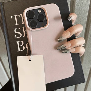 🔥COD🔥Case For iPhone 11 13 12 14 15 16 PRO X XR XS MAX 7 8 PLUS เนื้อลิ้นจี่ กรณีโทรศัพท์แฟชั่น