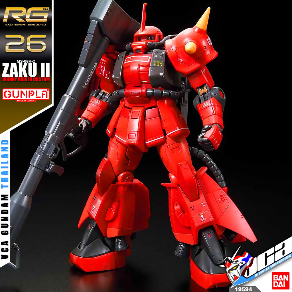 BANDAI GUNPLA REAL GRADE RG 1/144 MS-06R-2 ZAKU II JOHNNY RIDDEN CUSTOM โมเดล กันดั้ม กันพลา VCA GUN