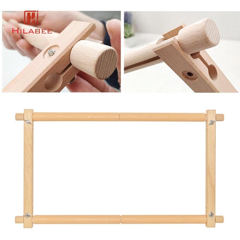 [hilabee] Tapestry Scroll เย็บปักถักร้อย Needlepoint กรอบผู้ถือ Cross Stitch เย็บเครื่องมือสําหรับ Quilting Silk-ภาพวาด