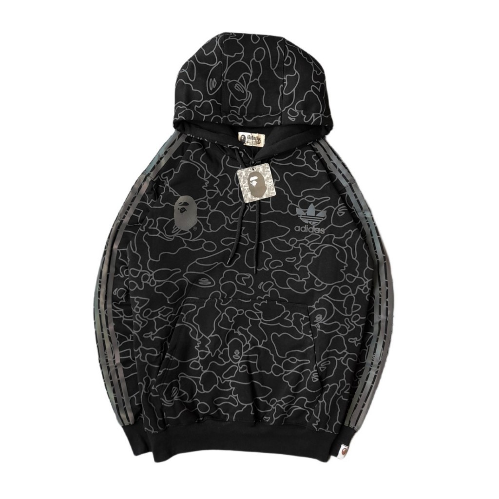 BAPE A BATHING APE CAMO GREY HOODIE JACKET