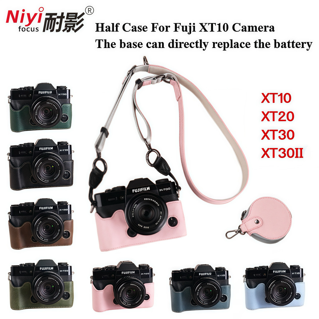 หนัง PU ครึ่งกรณี Retro สไตล์กระเป๋ากล้องสําหรับ Fuji Fujifilm XT30 X-T30 XT10 XT20 XT30 II XT30II X