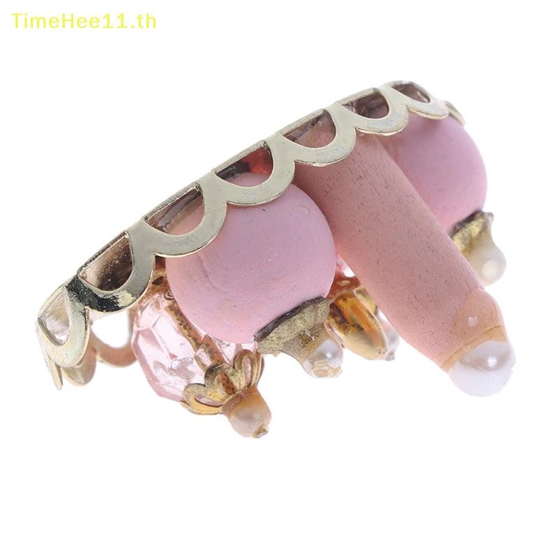 TimeHee 1:12 Dollhouse Miniature สีชมพูถาดน้ําหอมตุ๊กตา House ห้องนอน Bath Decor TH - รูปที่ 4