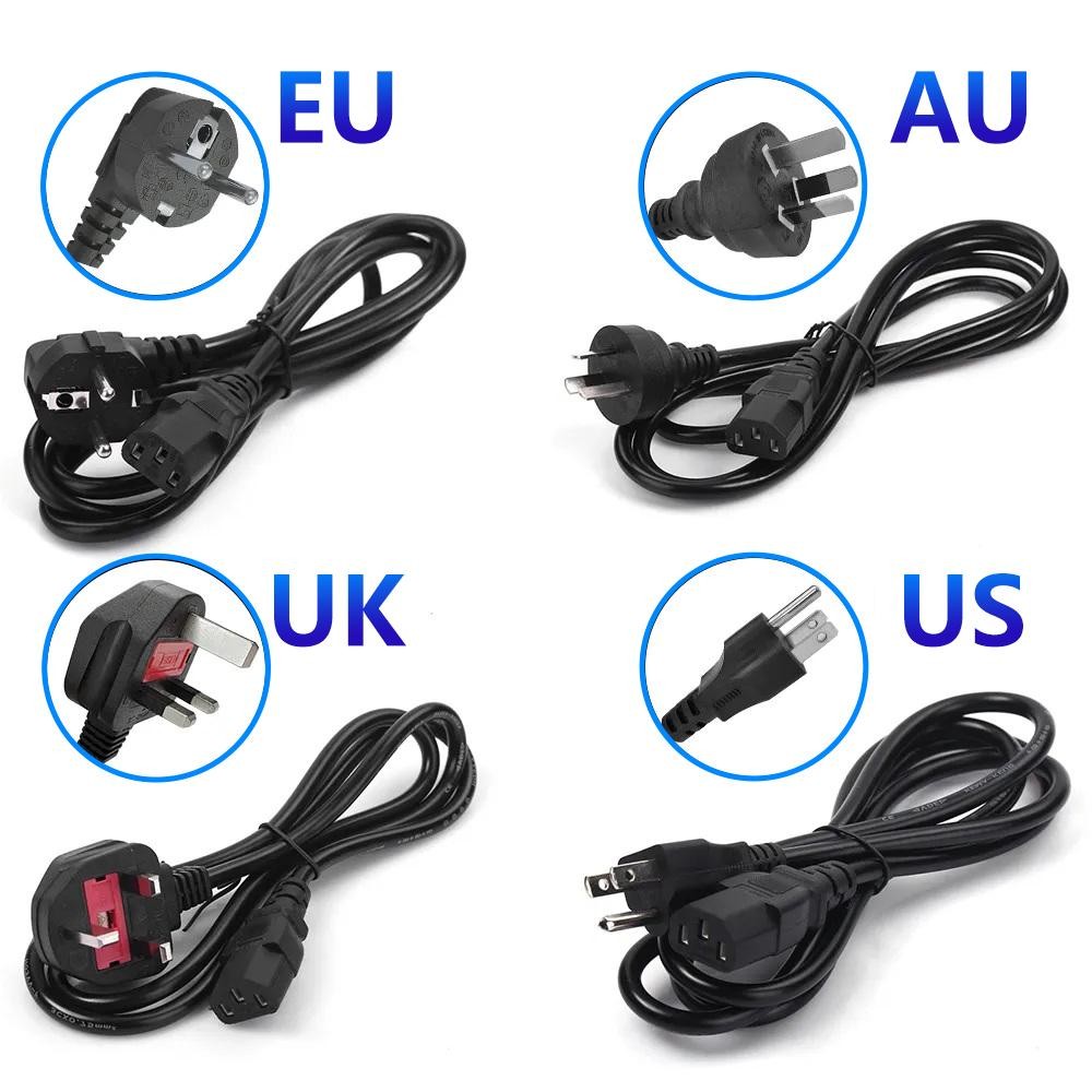 1.2m EU Power Cable Euro Plug IEC C13 AC Power Supply สายไฟสําหรับ PC คอมพิวเตอร์ Monitor Samsung TV ลําโพง