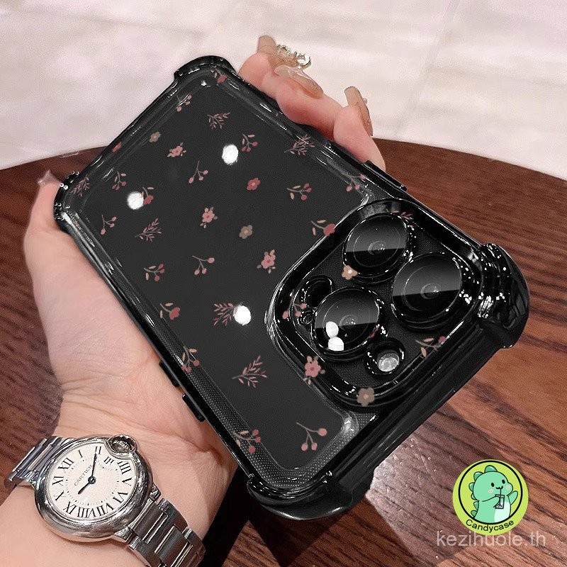 เคสเคลือบดอกไม้หรูหราสำหรับ Redmi Note 14 13 12 11 10 Pro Max Plus 11S 10 Lite 4G 5G ปกหลังหรูหรา น่ารัก กันกระแทก กระเป๋าอากาศ เคสโทรศัพท์นุ่ม