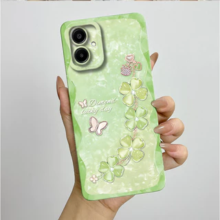 SAMSUNG สําหรับSamsung Galaxy A06 5GกรณีSM-A066Bความงามสวยผีเสื้อดอกไม้ซิลิโคนกันกระแทกนุ่มTPUฝาครอบโทรศัพท์สําหรับSamsung A06 GalaxyA06 5Gปลอกเชลล์