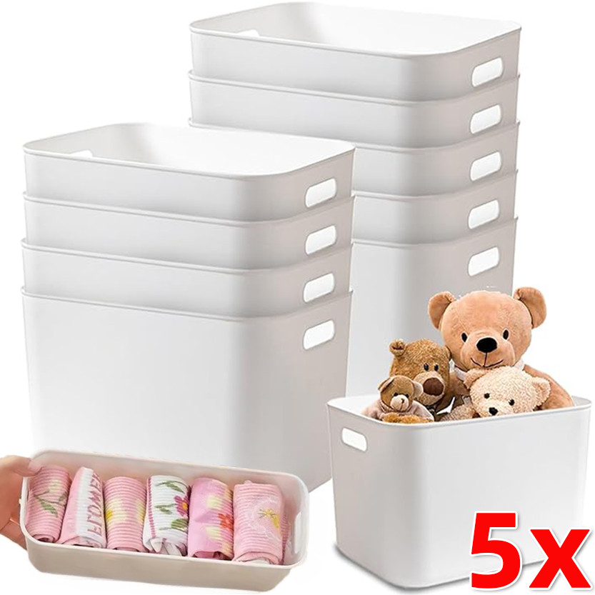 กล่องเก็บเดสก์ท็อป Binaural 1/3/5 ชิ้น/Stackable Sundries Organizing Case/ถังเครื่องสําอางเครื่องเขียนมัลติฟังก์ชั่น