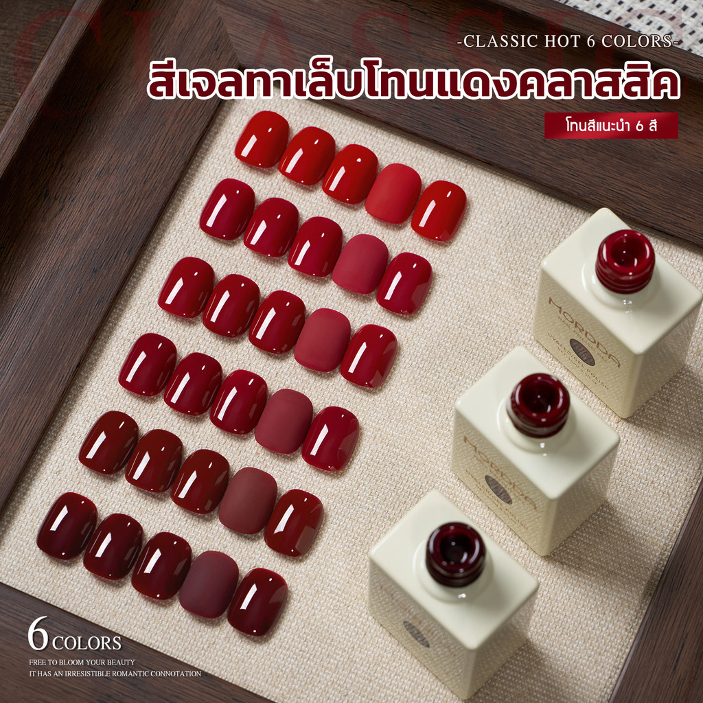 (2) MORDDA สีทาเล็บเจลรหัส W ติดทนนาน สีชัดเพียงใช้แค่ปาดเดียว มีสีให้เลือกมากกว่า 200 สี
