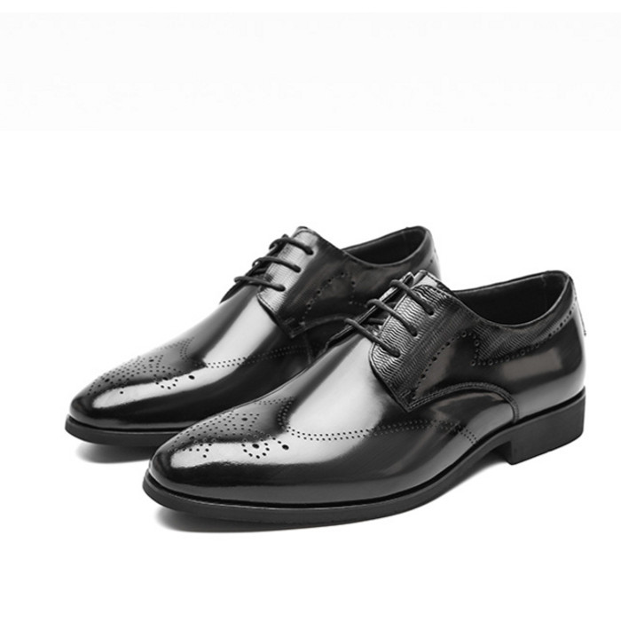 T อินเทรนด์ Casual Alf รองเท้า 7703 รองเท้าหนังผู้ชาย Brogue รองเท้าหนังทําด้วยมือผู้ชาย