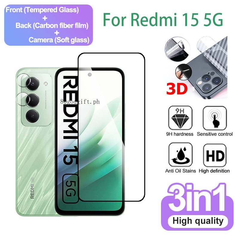 ฟิล์ม Redmi 15 5G กระจกนิรภัยป้องกันหน้าจอ ฟิล์ม สำหรับ Xiaomi Redmi 15 5G 15C 14C 13 13C 5G 4G 8K H